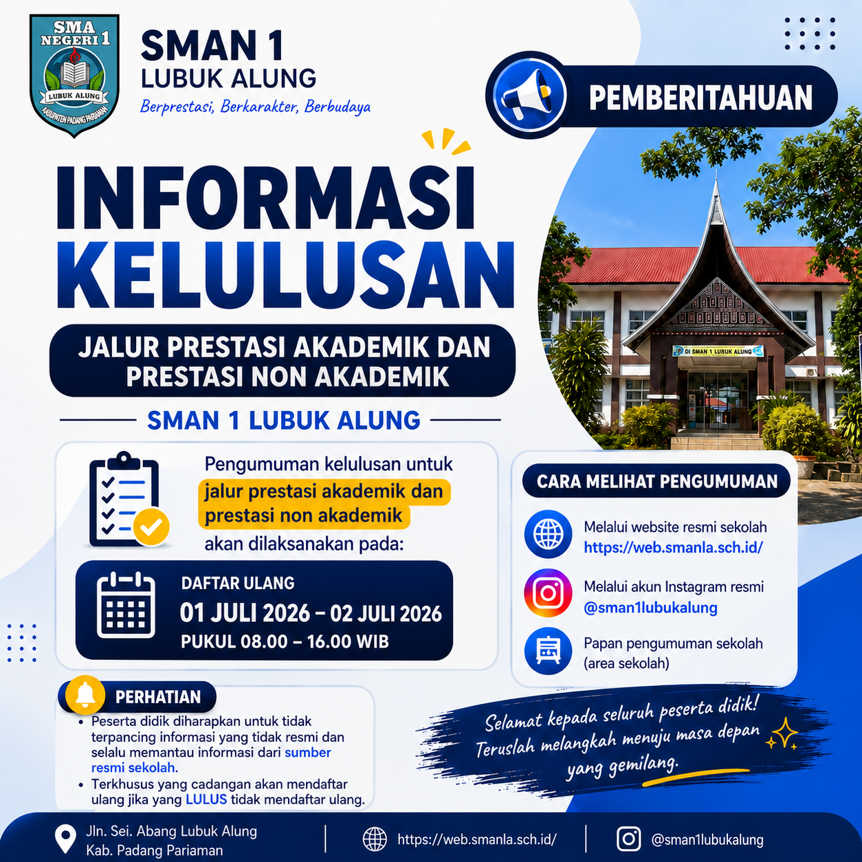 Pengumuman Kelulusan Prestasi Akademik dan Prestasi Non Akademik